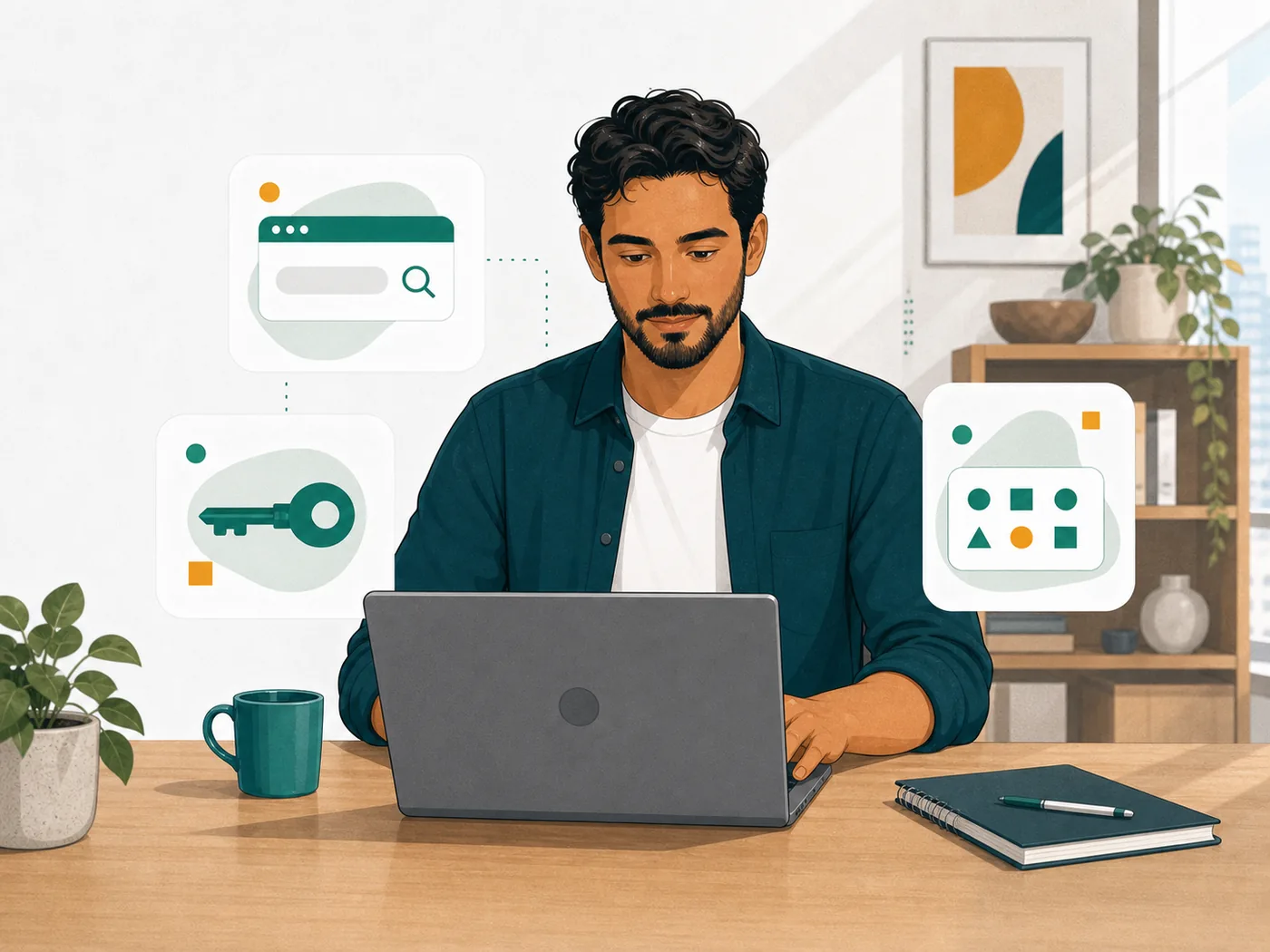 Verificação de endereço, senha e código para resolver acesso à conta